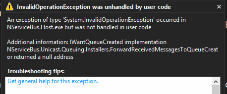NSB Error Message